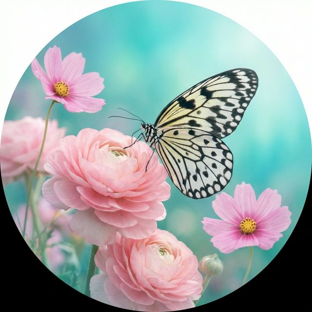 Butterfly among flowers – symbolising transformation